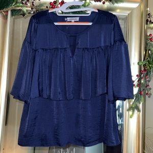 Jennifer Lopez, ruffle sleeve and blouse, navy Sz/xl